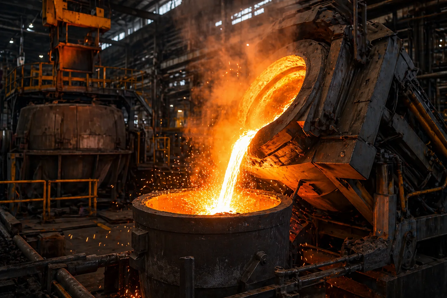 Steel melting process at Bhartiya Ispat